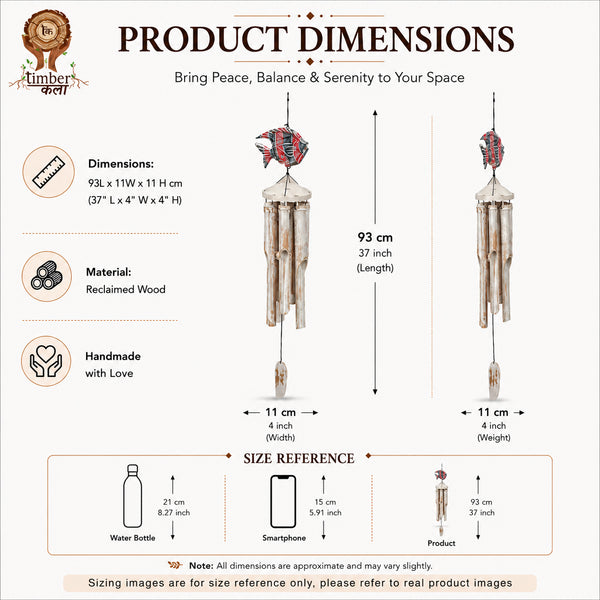 TIMBER KALA’S FISH CELESTIAL CHIMES FOR OUTDOORS