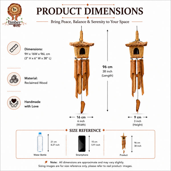 TIMBER KALA'S CHINESE HOUSE CELESTIAL CHIMES FOR DECOR