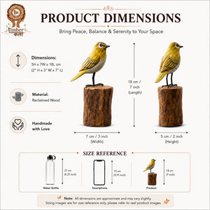 TIMBER KALA'S ORIENTALWHITE EYE BIRD FOR DECOR