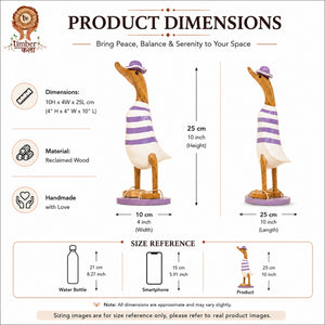 TIMBER KALA'S SMALL BEACH PURPLE SWAGGER DUCKS FOR DECOR
