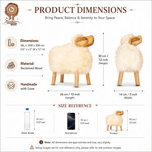 #WhiteMediumWoodenSheep