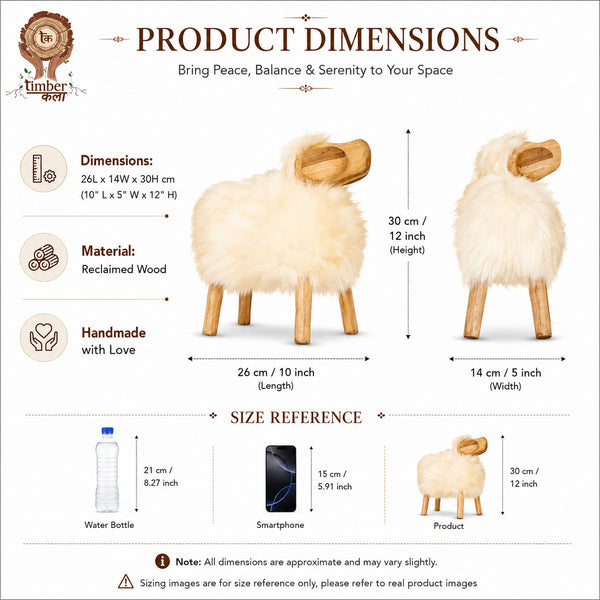 #WhiteMediumWoodenSheep