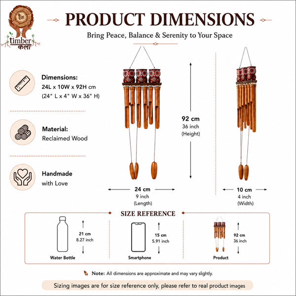 TIMBER KALA’S OWLS 3 CELESTIAL CHIMES FOR OUTDOORS