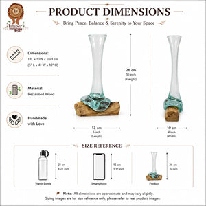 TIMBER KALA'S FLOWER VASE FLOWER GLASS ROOTS FOR DECOR