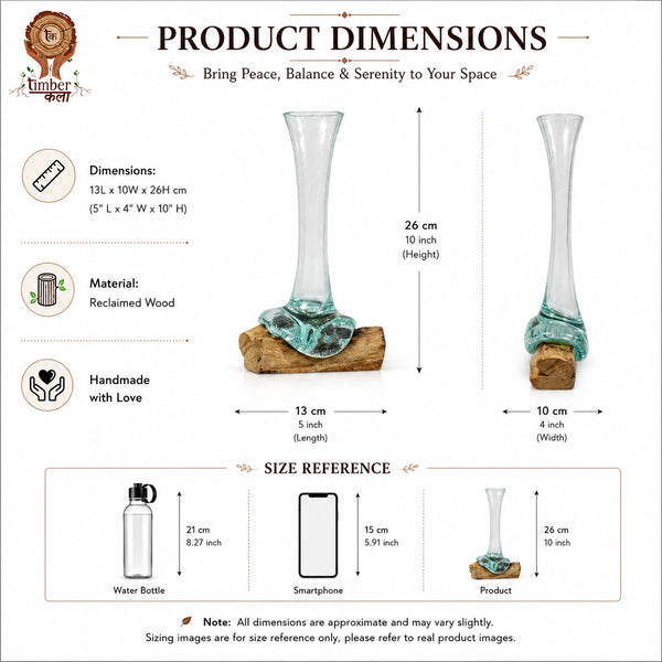 TIMBER KALA'S FLOWER VASE FLOWER GLASS ROOTS FOR DECOR