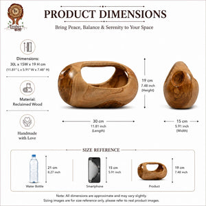TIMBER KALA'S HANDCRAFTED EARTH BOWL WITH HANDLE FOR DECOR