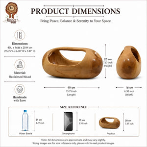 TIMBER KALA'S HANDCRAFTED EARTH BOWL WITH HANDLE FOR DECOR