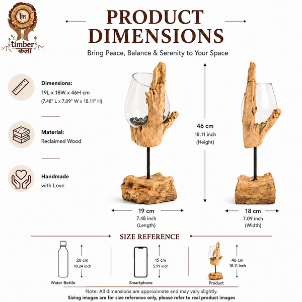 TIMBER KALA'S STICK GLASS ROOTS FOR DECOR
