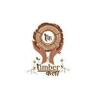 Logo of Timber Kala with a wooden texture design on a white background