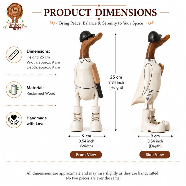 TIMBERKALA'S CRICKETER SWAGGER DUCK FOR DECOR
