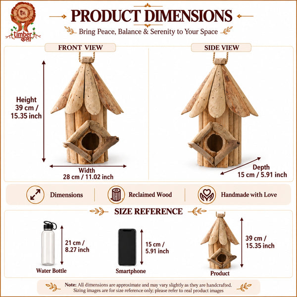 TIMBER KALA’S  BIRD HOUSE FOR DECOR