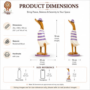 TIMBER KALA'S SMALL BEACH PURPLE SWAGGER DUCKS FOR DECOR