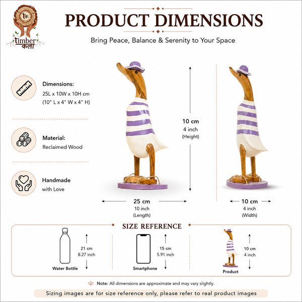 TIMBER KALA'S SMALL BEACH PURPLE SWAGGER DUCKS FOR DECOR