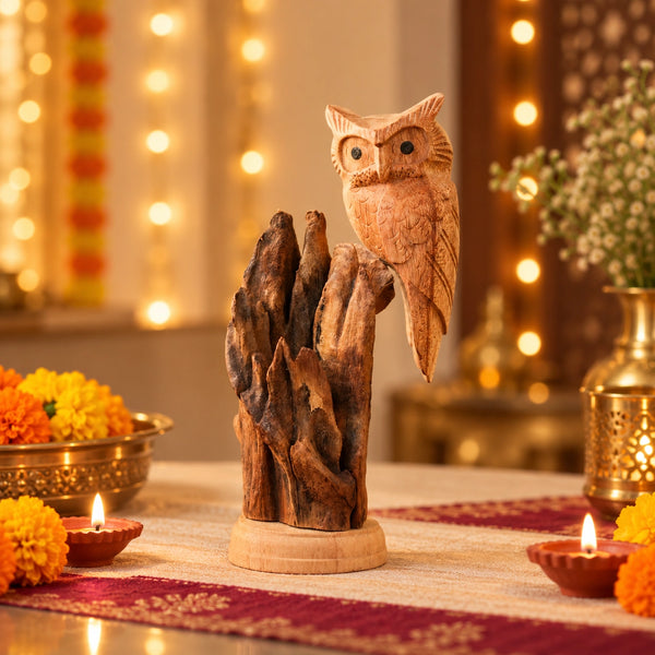 TIMBER KALA'S PERCHED WISDOM FOR DECOR