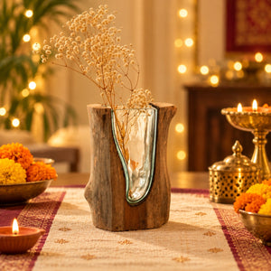 TIMBER KALA'S VALLEY VASE V GLASS ROOTS FOR DECOR