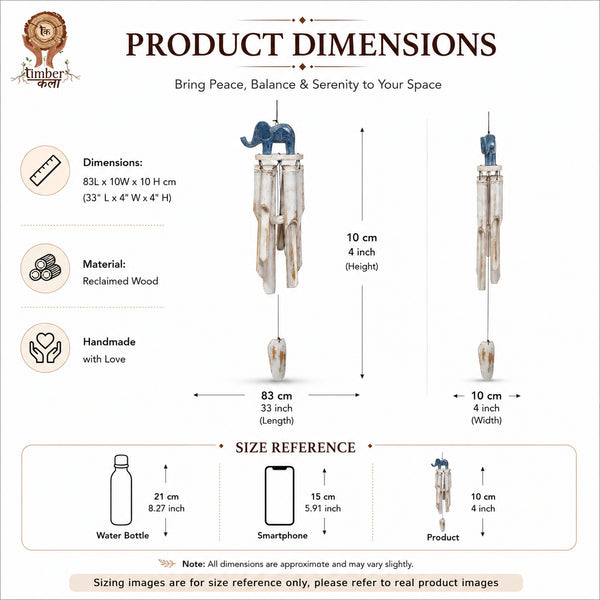 TIMBER KALA’S ELEPHANT CELESTIAL CHIMES FOR OUTDOORS