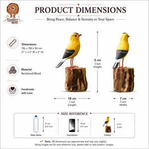 TIMBER KALA'S GOLD FINCH BIRD FOR DECOR