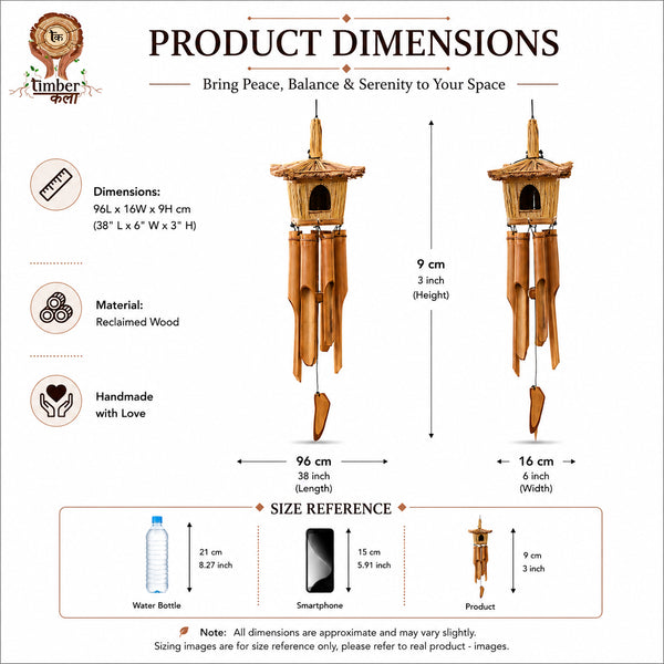 TIMBER KALA'S CHINESE HOUSE CELESTIAL CHIMES FOR DECOR