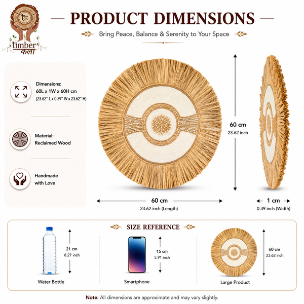 TIMBER KALA'S SET OF FOUR GRASS WOOD FUSIONS FOR DECOR