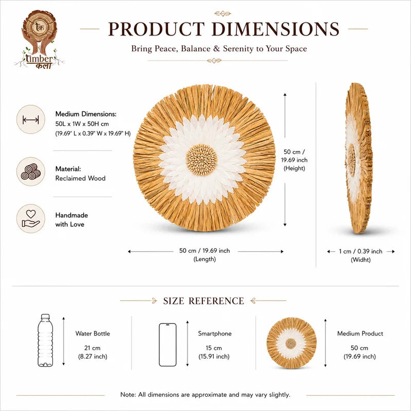 TIMBER KALA'S SET OF FOUR GRASS WOOD FUSIONS FOR DECOR