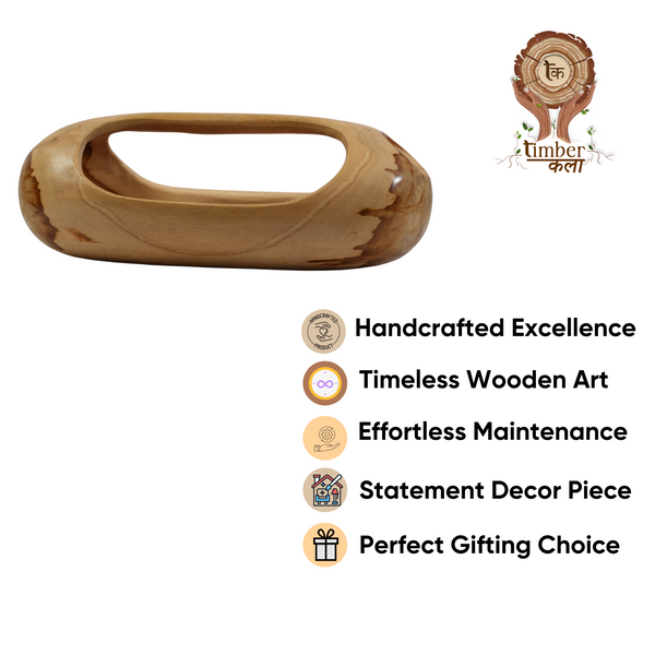 TIMBER KALA'S HANDCRAFTED EARTH BOWL WITH HANDLE FOR DECOR