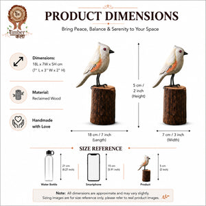 TIMBER KALA'S TUFTED TITMOUSE BIRD FOR DECOR