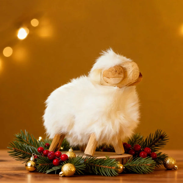 TIMBER KALA'S MEDIUM WOODEN SHEEP FOR DECOR