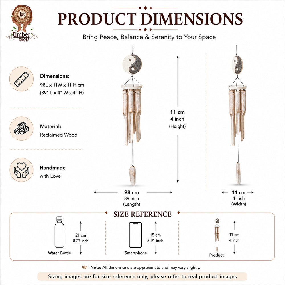TIMBER KALA'S YIN YAN CELESTIAL CHIMES FOR DECOR