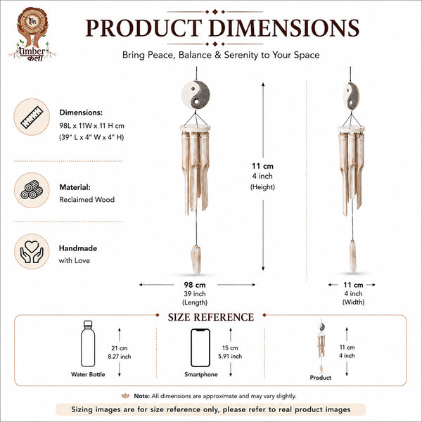 TIMBER KALA'S YIN YAN CELESTIAL CHIMES FOR DECOR